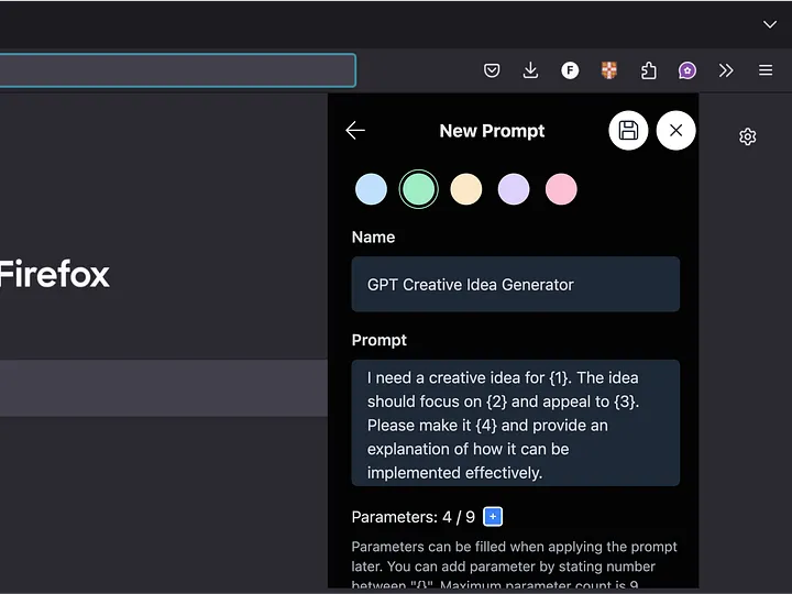 💡 Save prompts with custom names for quick access